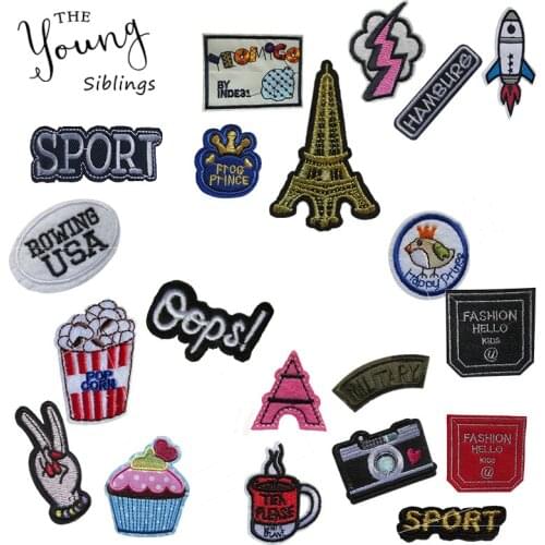 Sticker for Clothes Applicationss 1Pc Patches on Clothing Iron Cartoon Stripes Embroidered Patch for Backpack Handbag Badges