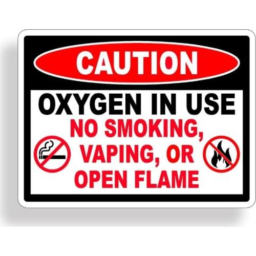 Oxygen In Use Sticker Keep Out Caution Safety Wall Window Door Glass Vinyl Decal