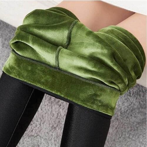 NEW plus cashmere fashion leggings women girls Warm Winter Bright Velvet Knitted Thick Legging Super Elastic Pants