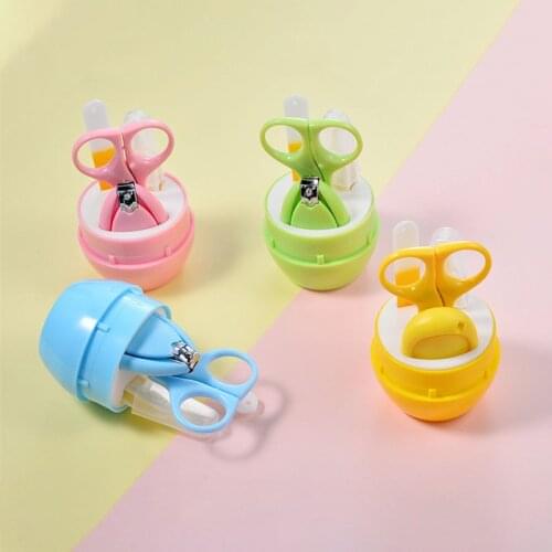 Newborn BabyNail scissors Nail care Kit 4pcs Babies Accessories Newborn Kids Safe Portable Nail Clipper Scissor File Tweezer