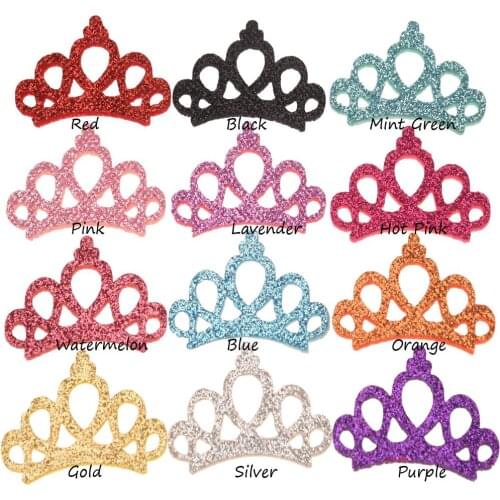 50pcs Sequin Patch Bow 2.5*4.5cm crown Flower Hair Flower Cute Hair Accessories Fashion Accessory Wedding decoration flower
