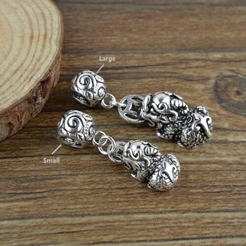100% 925 Silver Pixiu Charm Vintage Sterling Fengshui Wealth Pixiu Pendant Good Luck Charm Pixiu Amulet