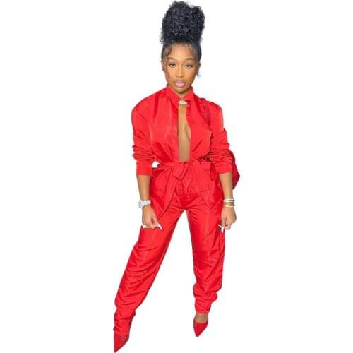 Sexy Deep V Neck Two Piece Set Elegant Long Sleeve Sashes Bandage Top + Pencil Pants Slim Night Club wear Party Women Set Outfit