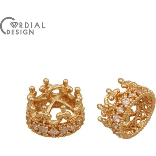 Cordial Design 50Pcs 9*12MM Jewelry Accessories/Hand Made/Pendant/Crown Shape/DIY Jewelry Making/Earring Findings/CZ Charms