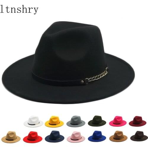 New fashion Winter Autumn Imitation Woolen Women Men Ladies Fedoras Top Jazz Hat European American Round Caps Bowler Hats