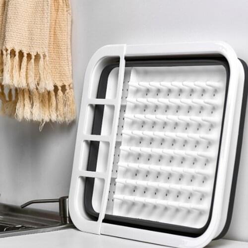 Foldable Dish Rack Kitchen Storage Holder Drainer Bowl Tableware Plate Portable Drying Dish Rack Home Shelf Dinnerware Organizer