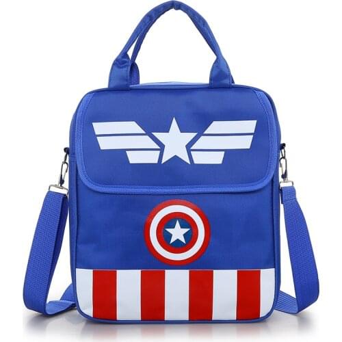 Disneys New Elementary School Tutoring Bag Captain America Portable Tutoring Bag Backpack Single Shoulder Diagonal Bag