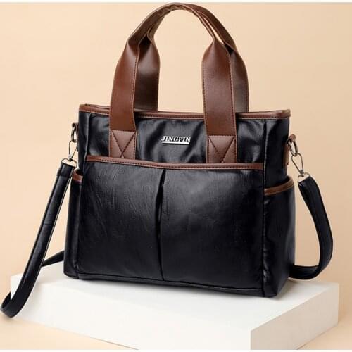Womens Leather Handbag Fashion Single Shoulder Messenger Bags Large Capacity Crossbody Tote Soft PU Vintage Luxury Designer Bag