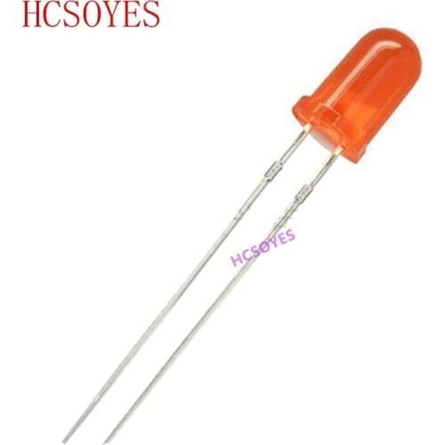 LED lamp beads straight plug 5MM/F5 orange hair orange super bright short foot LED F5 round head orange lamp