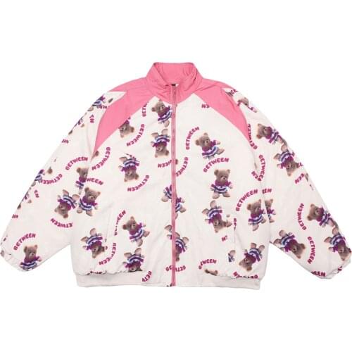 LACIBLE Hip Hop Parka Jackets Men Streetwearbear Print Block Padded Jacket 2020 Winter Harajuku Cotton Pullover Warm Outwear