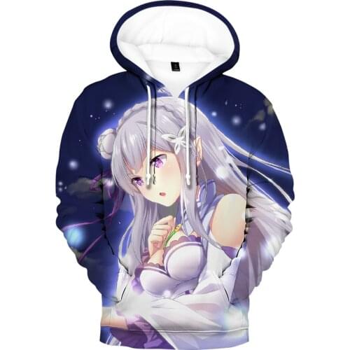 Fashion Luxury Trendy 3D print Re Zero Hoodies Sweatshirts Leisure Boys/girls Sweatshirts Long Sleeve Adult/child Cute Clothes