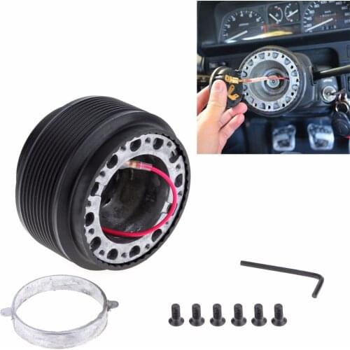 Universal Durable Aluminum and Plastic Car Steering Wheel Boss Kit Racing Hub Adapter with 6 Bolts Suitable for Cars