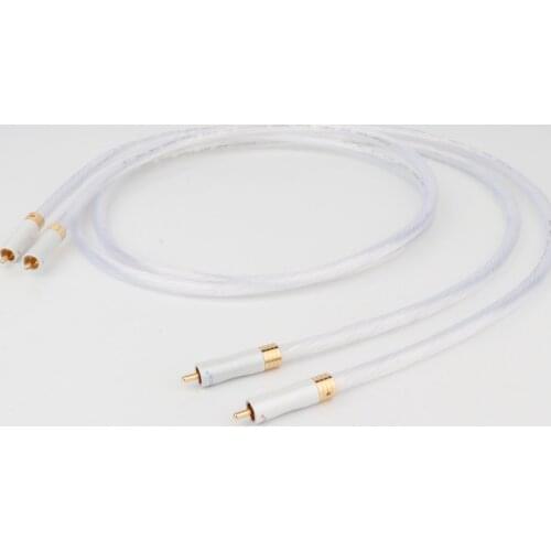 High Quality 5N OCC Silver Plated RCA TO RCA Interconnect Audio Cable With Gold Plated RCA Plug