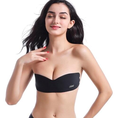 Perfering Women Breast Bra Adhesive Covers Sexy Push Up Invisible Bra Top Reusable Breast Bralette Intimates Party Wedding Black