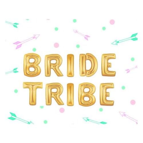 Gold or silver Bride to be BRIDE TRIBE wedding Floated Helium Foil balloons bridal shower photo props party decorations