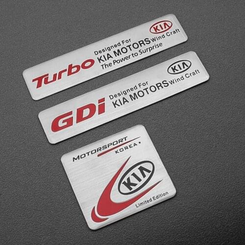 1PCS 3D Aluminum Badge Emblem Sticker For KIA Cerato Sportage R K2 K3 K5 RIO 3 4 Sorento Auto Stying Accessories