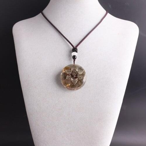 1Pc Orgone Horus Eyes Pendant Necklace Metatron Cube Orgonite Flower of Life Energy Round Pendant Healing Protection Necklace