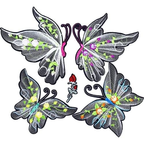 1pcs butterfly embroidery patch for clothes thermo-adhesive patches for clothing apparel sew accessories for clothes patch DIY