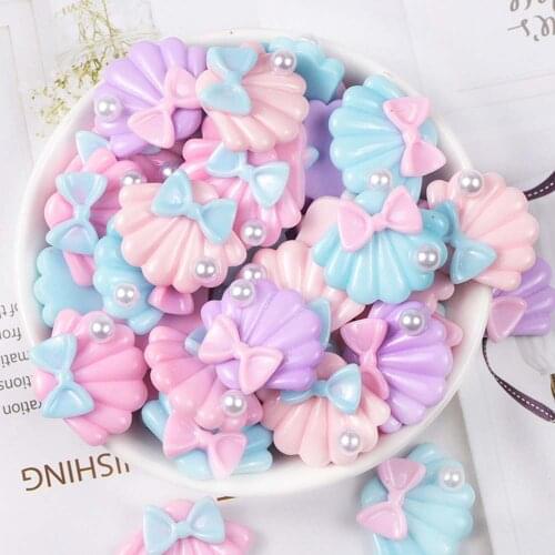 10Pcs Flatback Resin Shell Resin Cabochon For Scrapbooking Hairpin Accessories