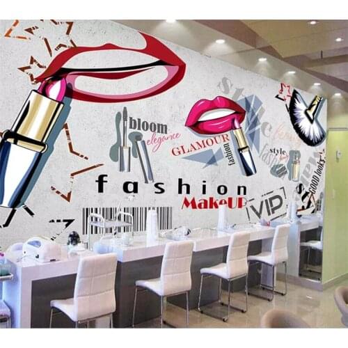 Beibehang Custom wallpaper 3D photo murals European and American fashion cement wall cosmetics nail background wall paper mural