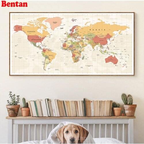 5D DIY Diamond Painting Cross Stitch Kit Full Square Round Diamond Embroidery World map nordic mural Rhinestone Art decoration