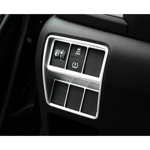 Car Interior Front Light Lamp Adjust Switch Button Frame Bezel Trim Styling For Honda CRV CR-V 2017 2018 ABS Sticker