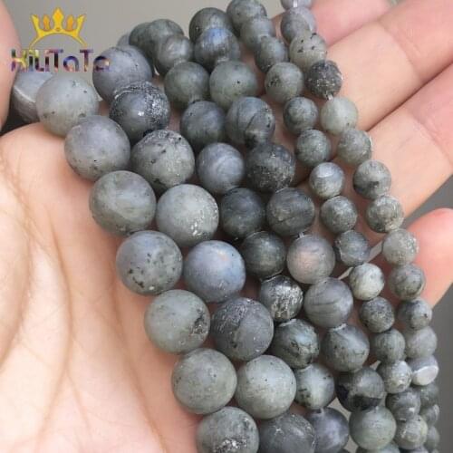Natural Stone Dull Polish Matte Grey Labradorite Loose Spacer Beads For Jewelry Making DIY Bracelet Accessories 15'' 6/8/10mm