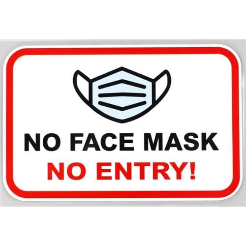 Fuzhen Boutique Decals Exterior Accessorie Warning Signs No Entry Wear Mask Vinyl Decal PVC Car Sticker 16cm X 10cm