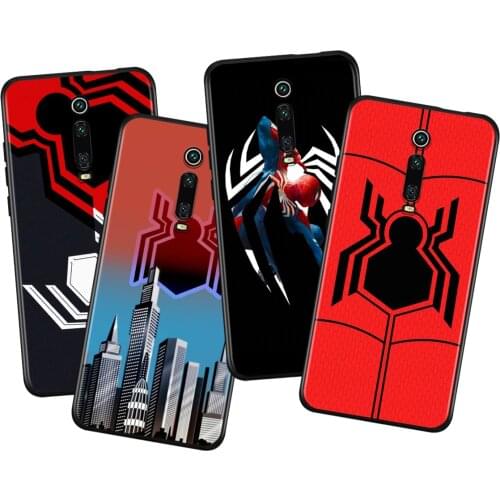 Marvel Spider-Man Logo For Xiaomi Redmi 9i 9T 9A 9C 9 8A 8 GO 7 7A S2 Y2 6 6A 5 5A 4X Prime Pro Plus Black Phone Case