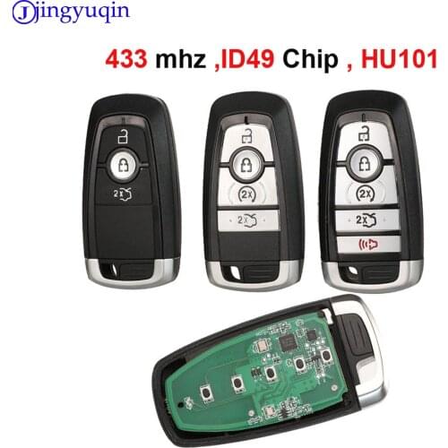 Jingyuqin 433/868/902mhz ID49 Chip Key HU101 Blade Prox Key Insert For Ford Fusion F-250 F-350 F-450 F-550 2017 M3N-A2C93142600