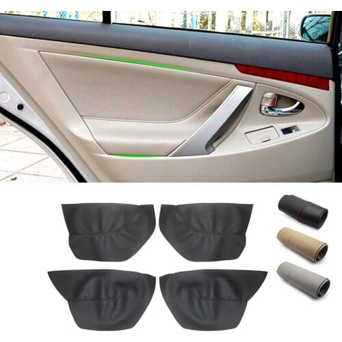 For Toyota Camry 2006 2007 2008 2009 2010 2011 2012 Microfiber Leather Car Interior Door Panel Guards Cover Trim