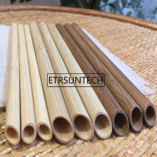 Eco Friendly Reusable Straw 21.3cm Carbonized Bamboo Smoothie Straws Pointed Coffee Milk Drinking Straw