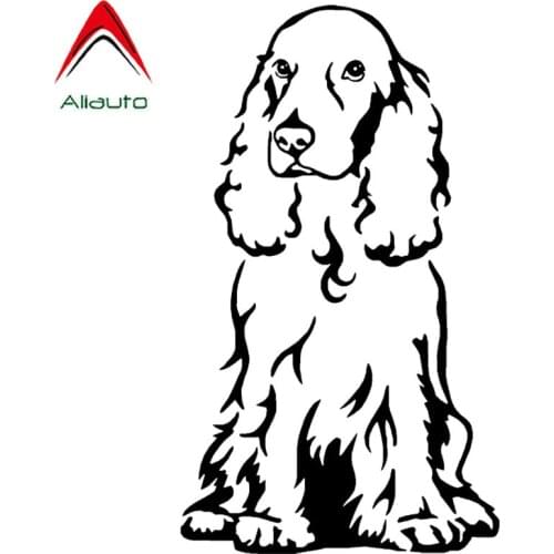 Aliauto Creative Car Stickers Cocker Spaniel Dog Vinyl Sunscreen Decal Automobile Styling Truck Decoration Black/Silver,8cm*15cm