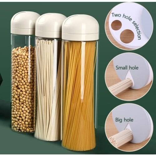 Kitchen Round Noodle Storage Box Food Storage Container Plastic Grain Storage Tank Food Preservation Sealed Organizer
