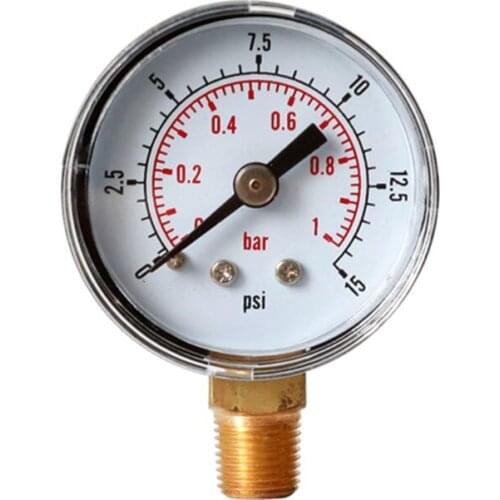 Pressure Gauge 40mm Dial 1/8\" BSPT Vertical 15,30,60.100,160 200, 300 PSI & Bar