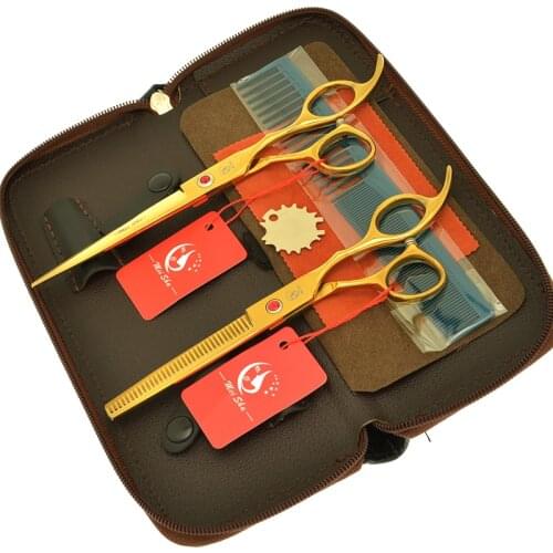 Meisha 7.0" Big Cutting Scissors Japanese 440C 6.5" Salon Thinning Shears Hairdressing Styling Scissor Barbers Tesoura A0130A