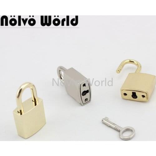 Nolvo World 2-10 pieces 7 colors 41*21mm Padlock with Key Shape Padlock Clasp Key Lock Fashion square bag lock