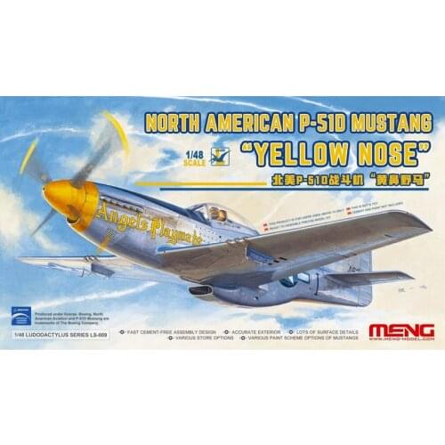 Meng Model LS-009 1/48 North American P-51D Mustang Fighter “Yellow Nose” - Scale Model Kit