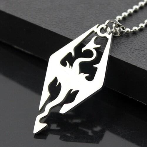 Stainless steel dinosaur flying pterosaur animal ancient creature totem symbol mythology god beast zodiac dragon logo necklace