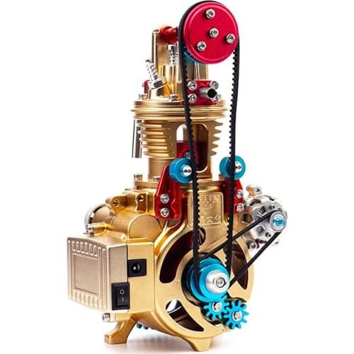 Single-cylinder two-stroke engine model engine metal can be started Childrens creative DIY toys Assembled toys