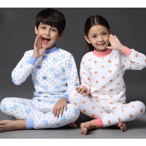Winter Kids Pajamas Sets 3 Layers Cotton Thick Pajamas for Boys Toddler Jammies Kids Pijamas Soft Girls Infant Christmas Pajamas