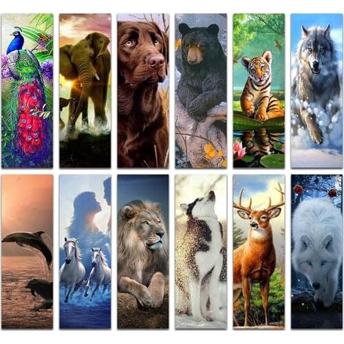 Full Square Diamond painting Cross stitch animal dog peacocks DIY 3D Diamond mosaic Elephant Full Round Diamond embroidery Bear