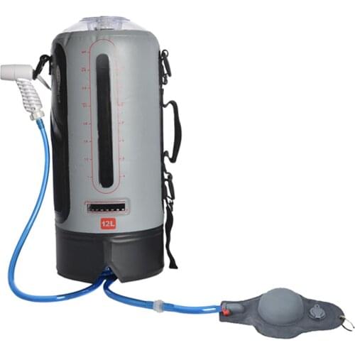 PVC Pressure Shower Bag with Foot Pump Portable Shower Pressure Shower Water Bag For Outdoors Camping Hiking Travel