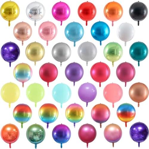 10/18inch rose gold metal wine red silver aluminum foil round 4D balloons wedding birthday party decoration inflatable balloons