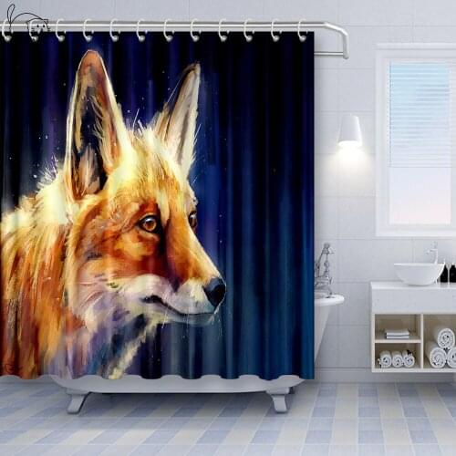 NYAA Cute Red Fox In The Wild Forest Shower Curtain For Bathroom Polyester Fabric Waterproof Curtain Bath Curtain