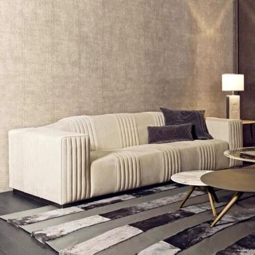 ChinaFurniture processing and production factory Modern light luxury velvet Stainless steel foot bracket multi-seat sofa