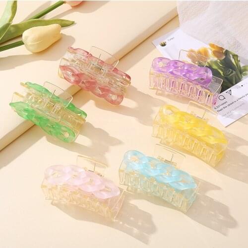 Candy Color Acetate Leopard Hair Claws Large Barrette Crab Claw Clip Bath Clip Ponytail Clip For Women Girls Hair Accessories