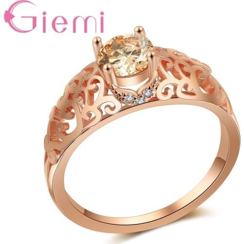 Hip Hop Women Ring Rose Gold Engagement Anel Anillo Wedding Jewelry AAA+ CZ Size 6-10 DropShipping Wholesale Retail