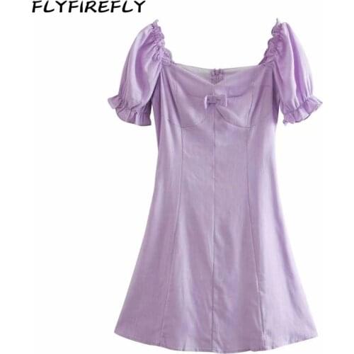 Summer dress women mini party dresses puff sleeve sexy dress korean elegant wedding dresses streetwear vintage vestidos 2021