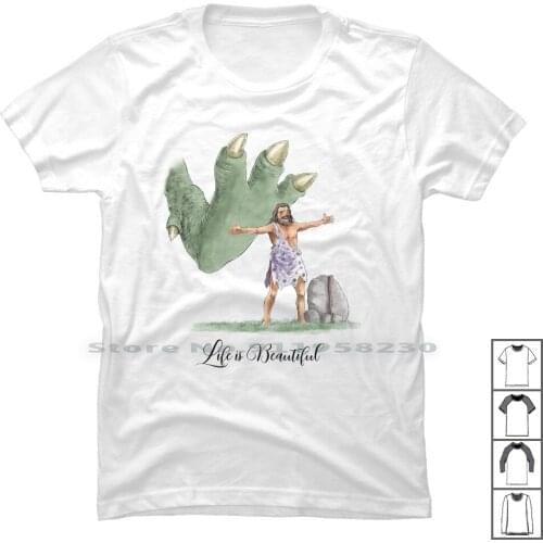 Life Is Beautiful For Light T Shirt 100% Cotton Stone Age Dinosaurs Beautiful Arizona Light Trex Dino Beau Rex Age No